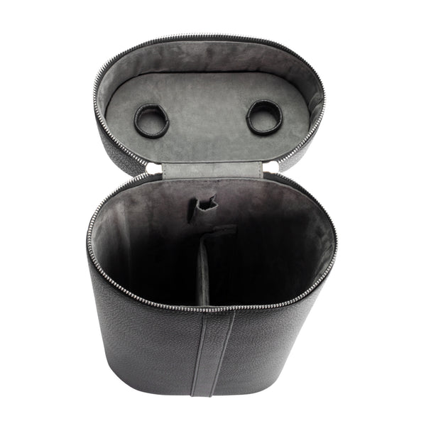 Signature Leather Double Wine Tote - Black