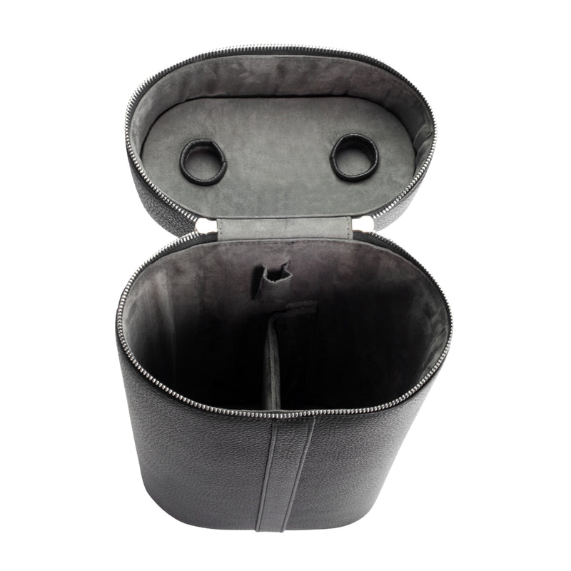 Signature Leather Double Wine Tote - Black