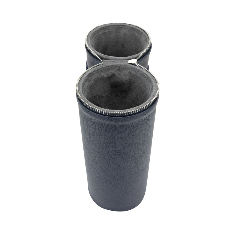 Signature Leather Single Wine Tote - Navy